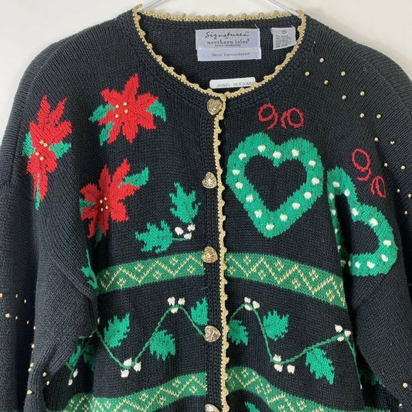Northern Isles Ugly Xmas Cardigan Sweater Wms Sz M - Picture 4 of 4